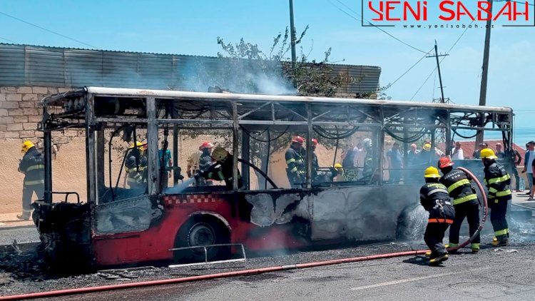  Bakıda DƏHŞƏT: Marşrut avtobusu partladı – Video